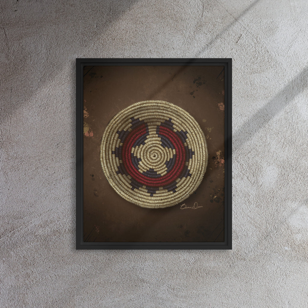 Navajo Wedding Basket Framed canvas