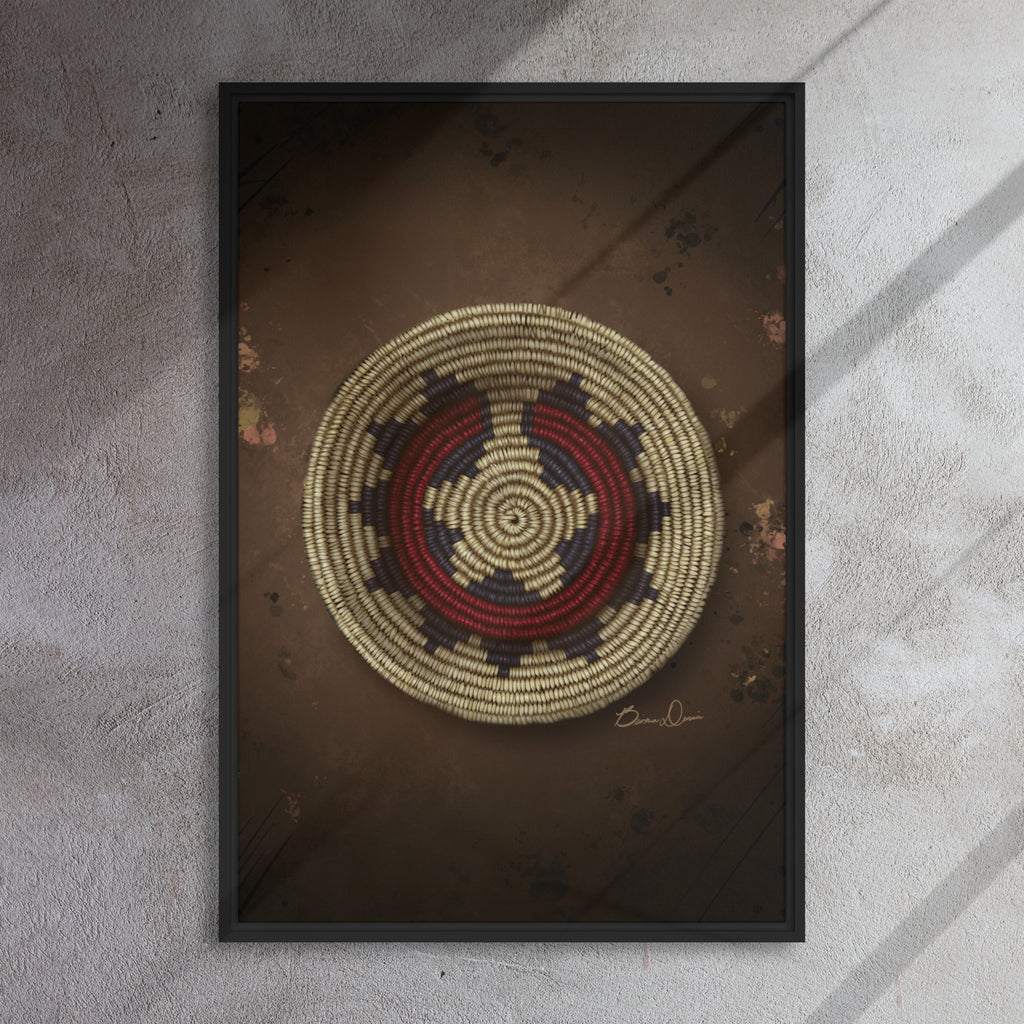 Navajo Wedding Basket Framed canvas