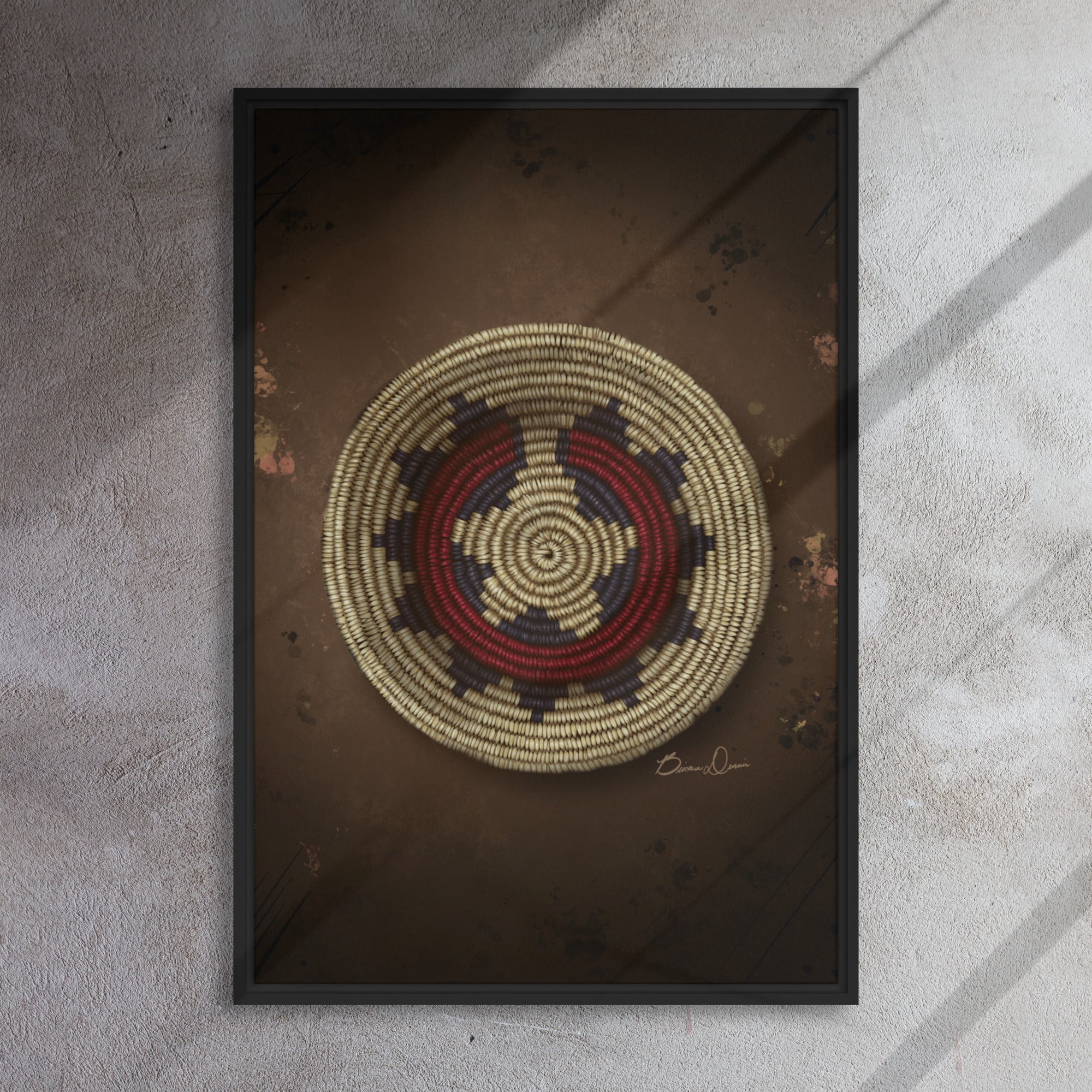 Navajo Wedding Basket Framed canvas