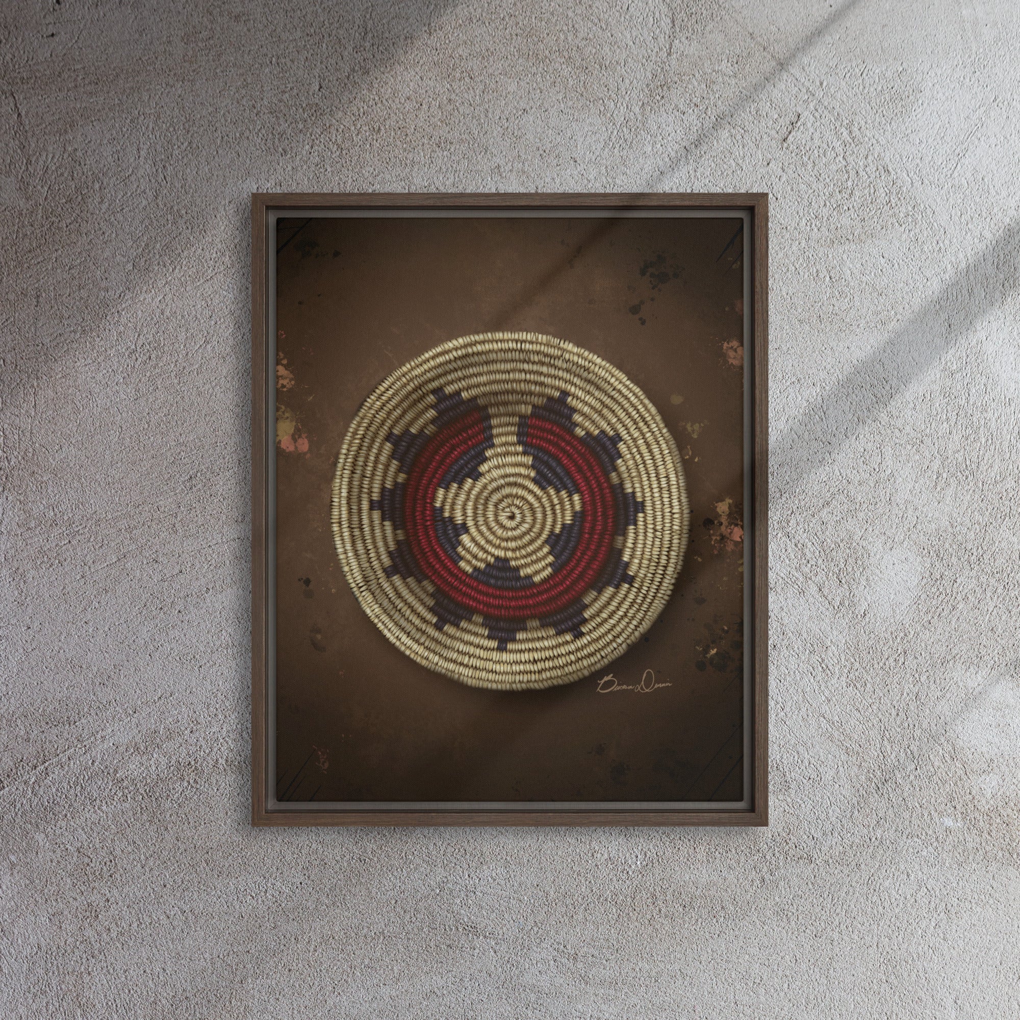 Navajo Wedding Basket Framed canvas
