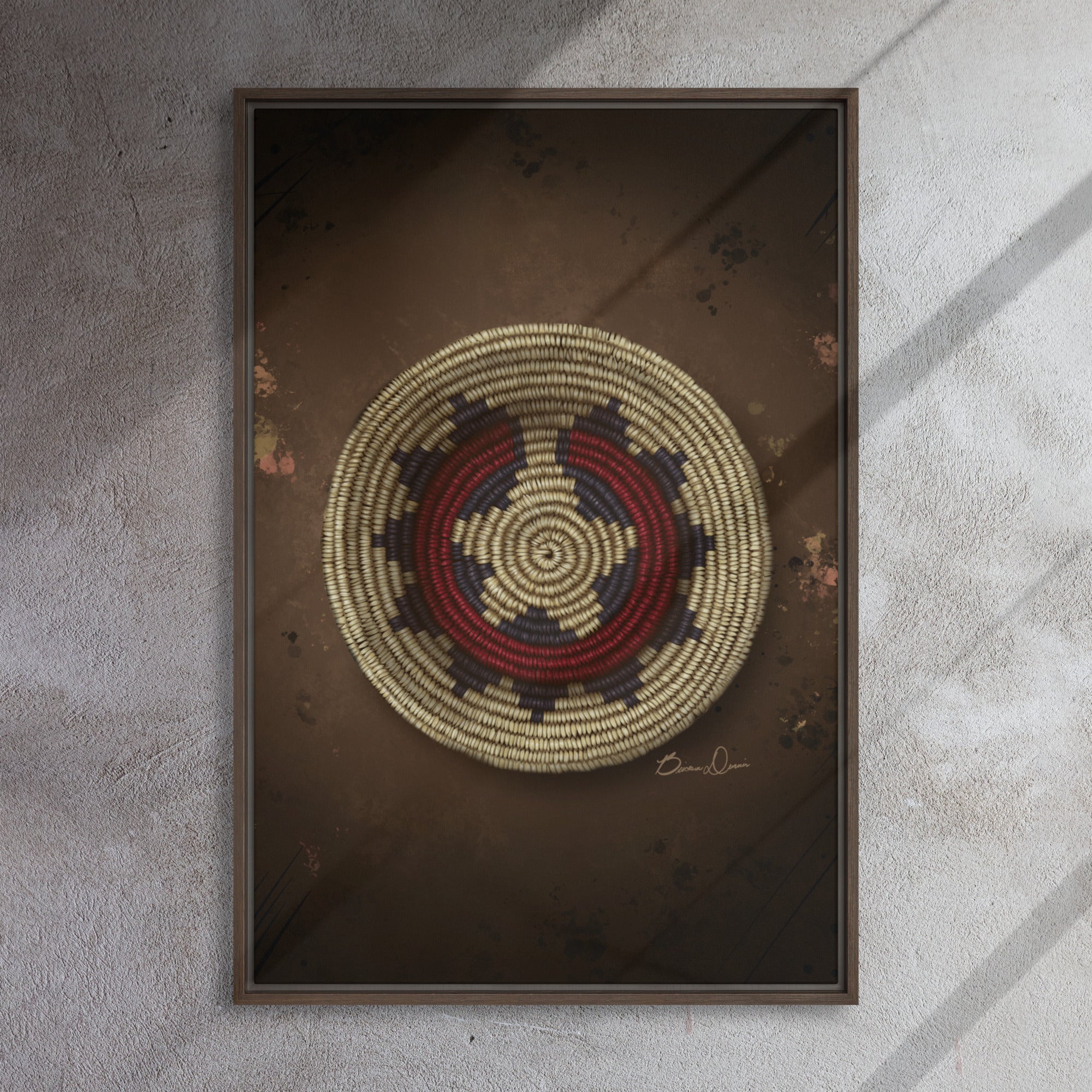 Navajo Wedding Basket Framed canvas